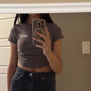 Women's Gray Crop Top